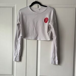 Pure Barre White Long Sleeve Crop Top